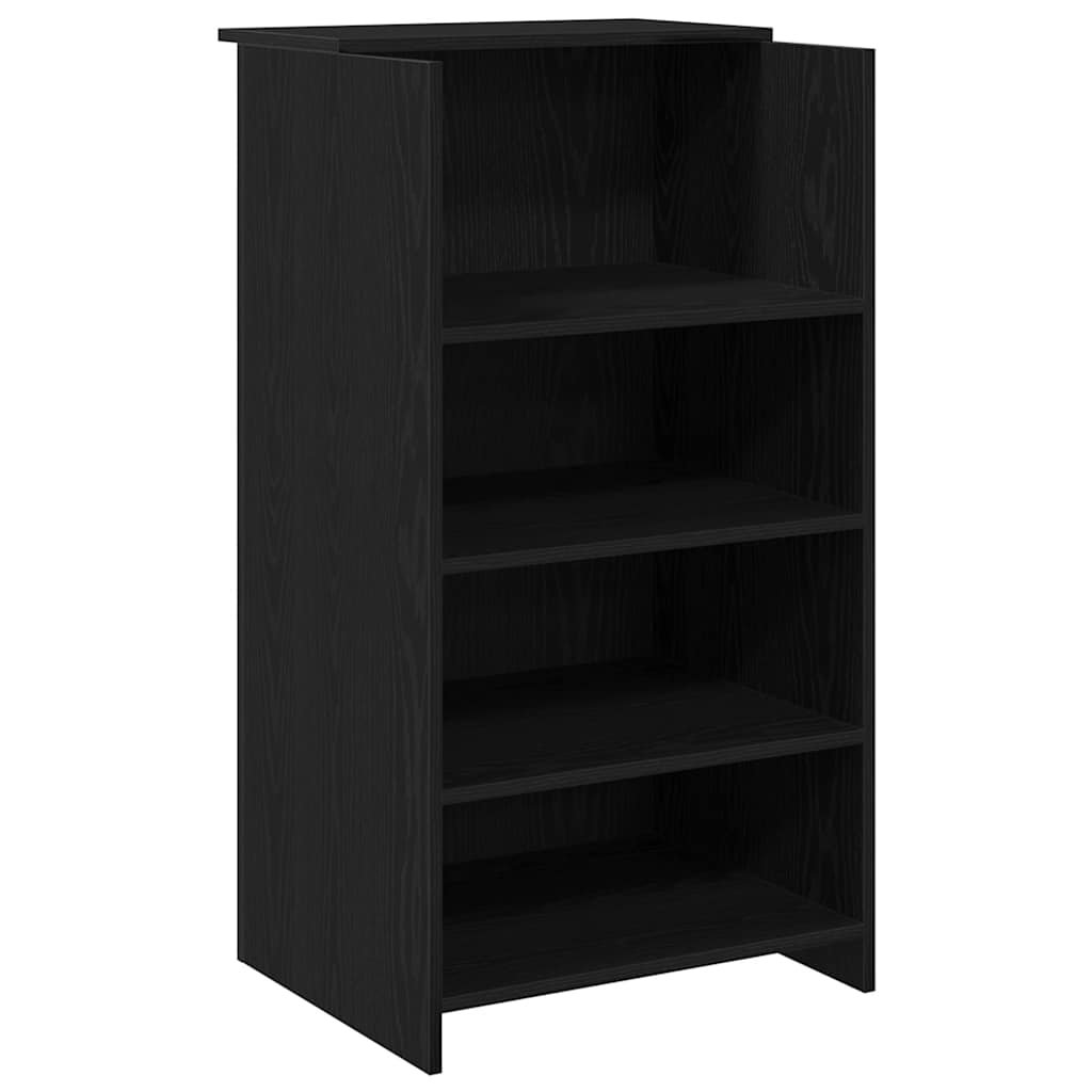 vidaXL Biurko recepcyjne czarne 55x50x103,5 cm Drewno klejone