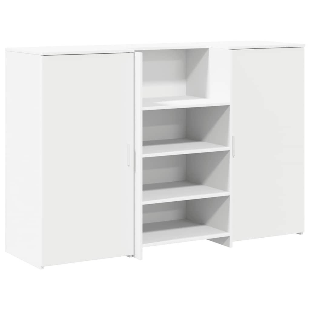 vidaXL Biurko recepcyjne białe 155x50x103,5 cm Drewno klejone