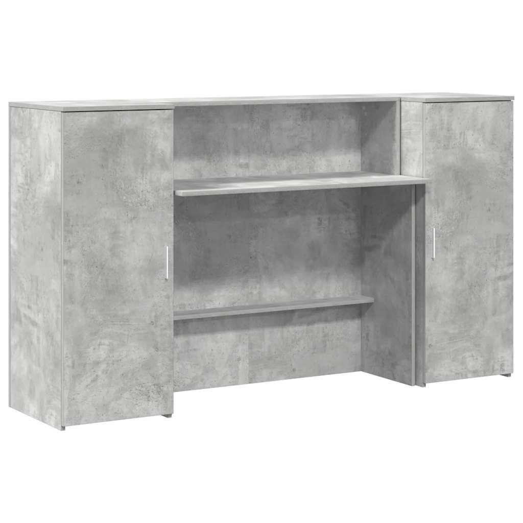 vidaXL Biurko recepcyjne betonowe szare 180x50x103,5 cm drewno klejone