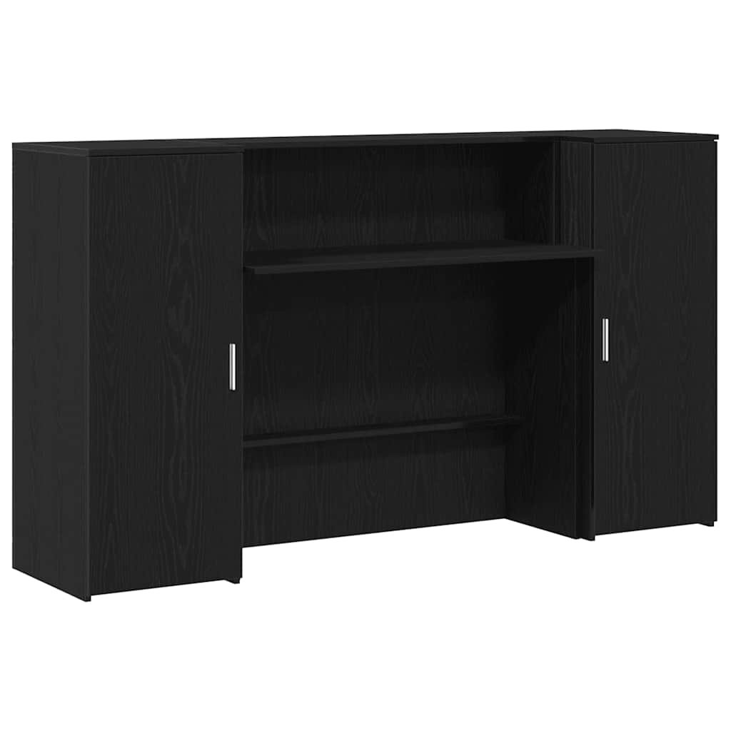 vidaXL Biurko recepcyjne czarny dąb 180x50x103,5 cm drewno klejone