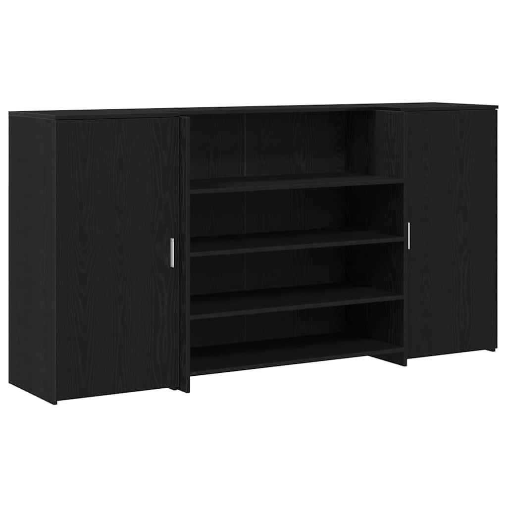 vidaXL Biurko recepcyjne czarny dąb 200x50x103,5 cm drewno klejone