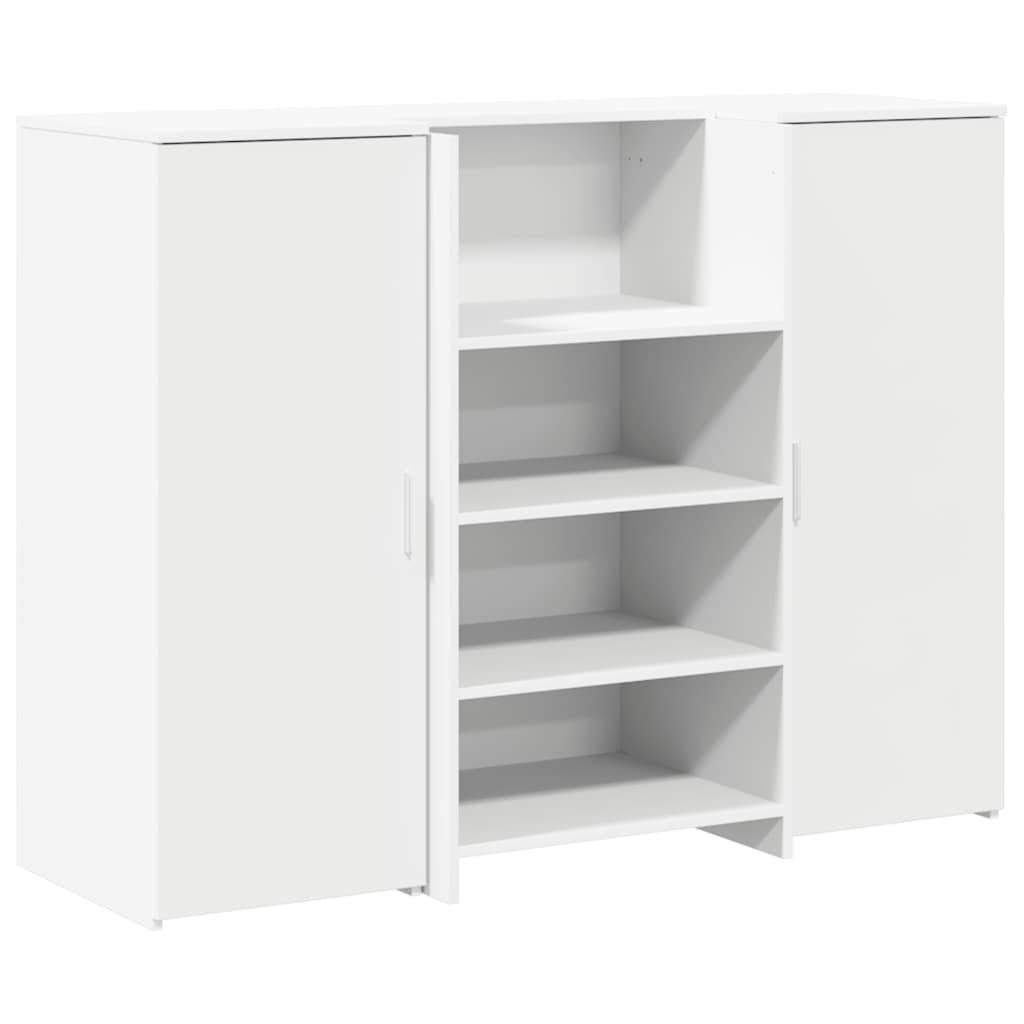 vidaXL Biurko recepcyjne białe 135x50x103,5 cm Drewno klejone