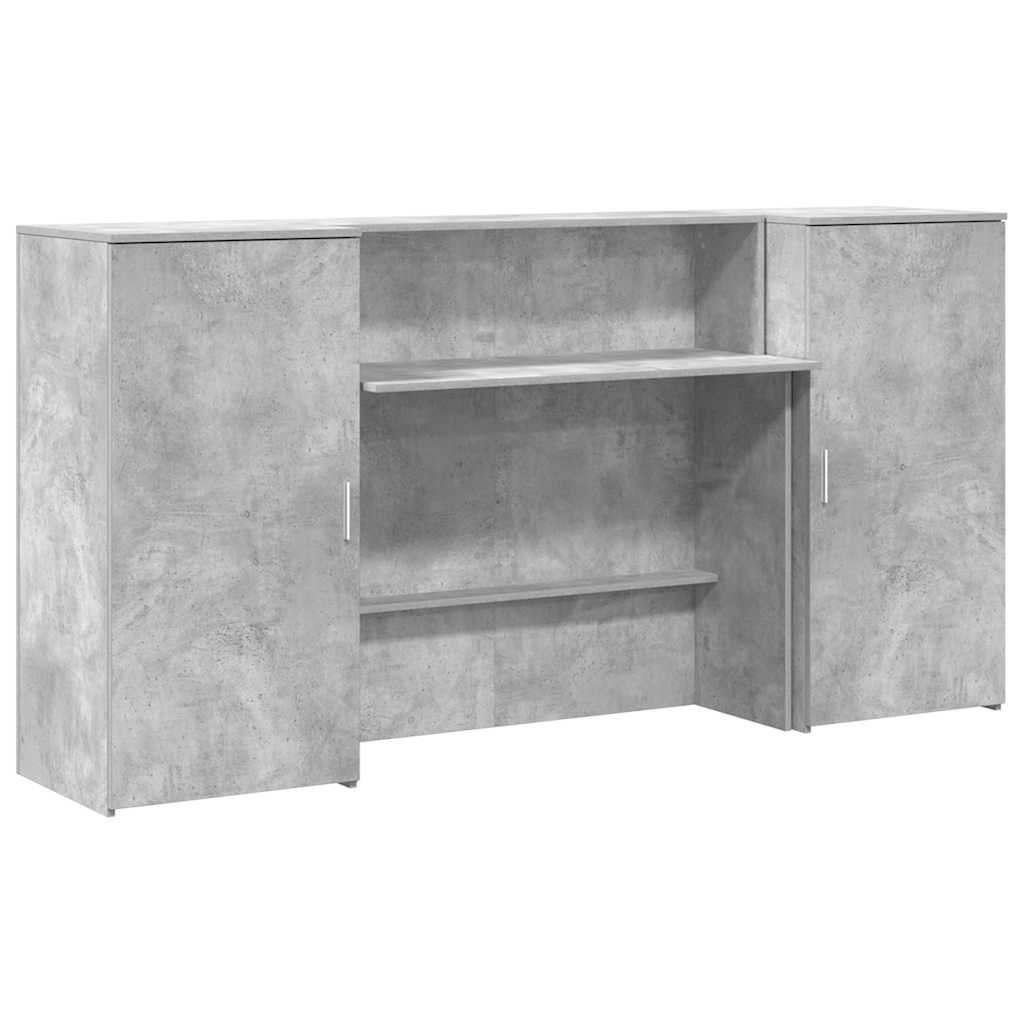 vidaXL Biurko recepcyjne betonowe szare 200x50x103,5 cm drewno klejone