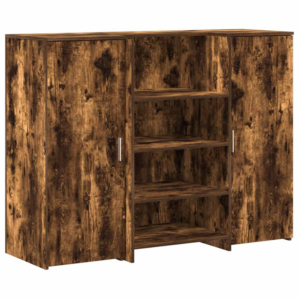 vidaXL Biurko recepcyjne dąb wędzony 135x50x103,5 cm Drewno klejone