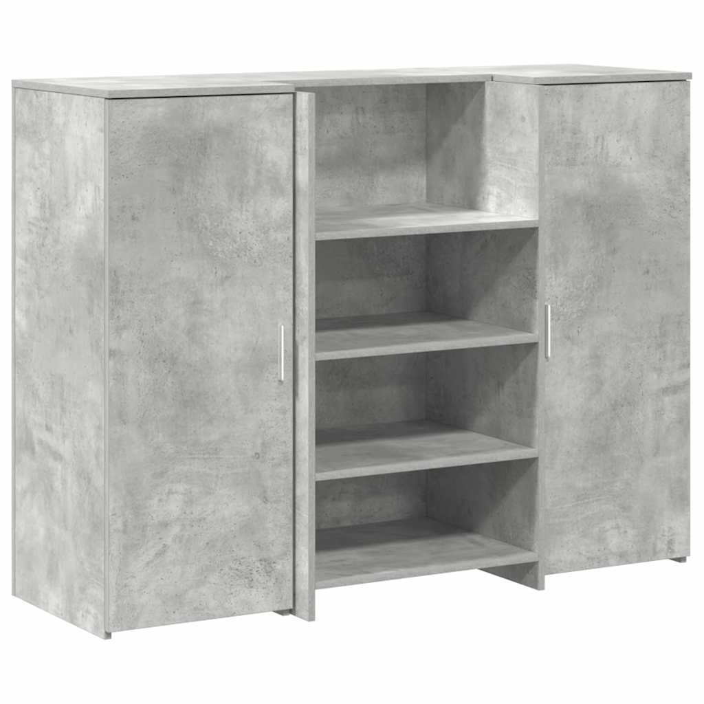 vidaXL Biurko recepcyjne betonowe szare 135x50x103,5 cm drewno klejone