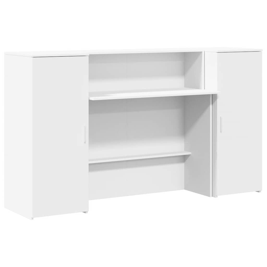 vidaXL Biurko recepcyjne białe 180x50x103,5 cm Drewno klejone