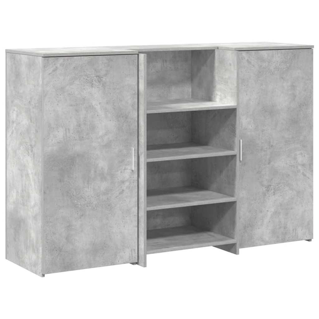vidaXL Biurko recepcyjne betonowe szare 155x50x103,5 cm drewno klejone