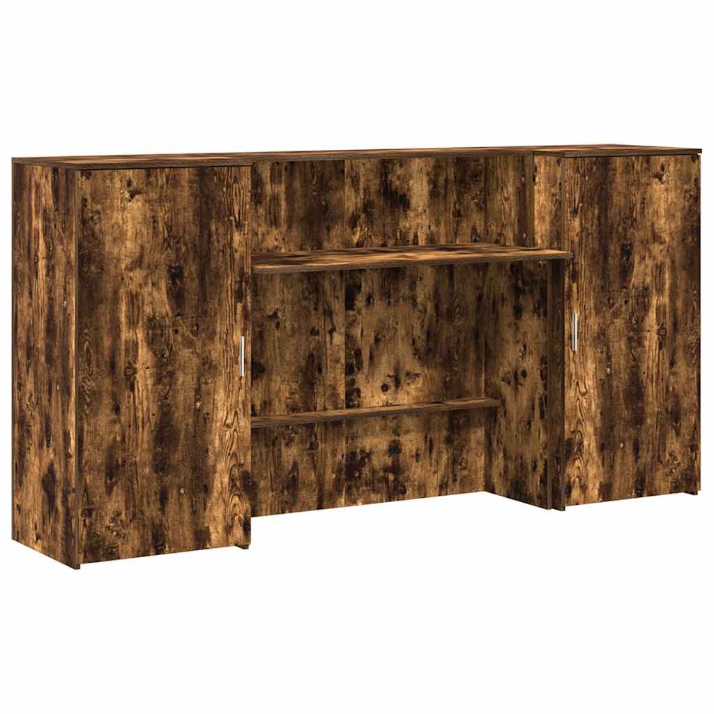 vidaXL Biurko recepcyjne dąb wędzony 200x50x103,5 cm Drewno klejone