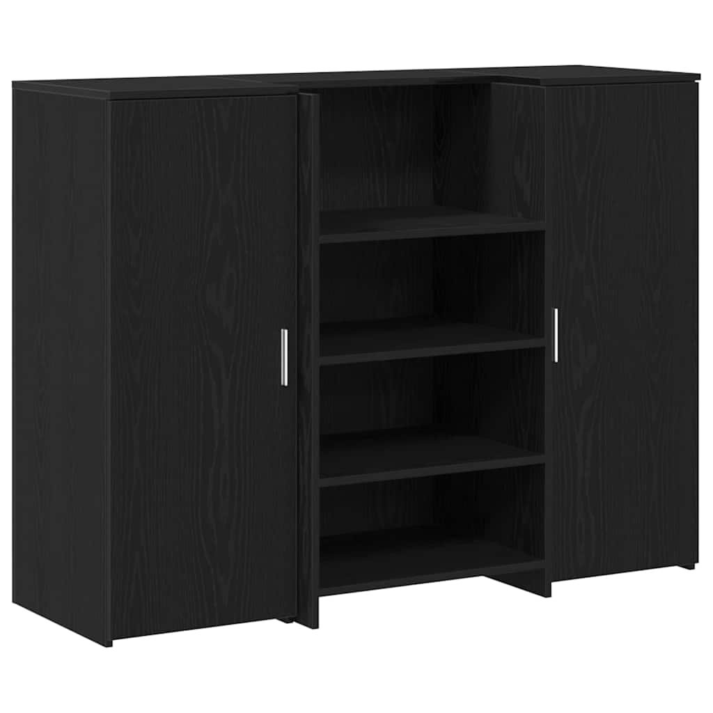 vidaXL Biurko recepcyjne czarny dąb 135x50x103,5 cm drewno klejone