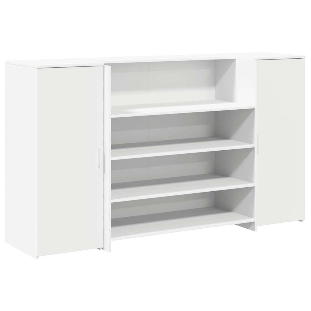 vidaXL Biurko recepcyjne białe 180x50x103,5 cm Drewno klejone