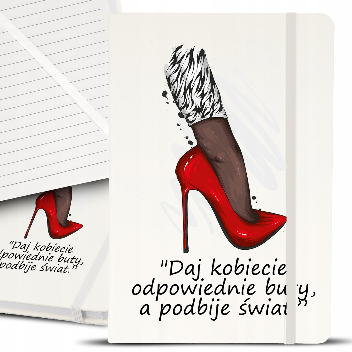 Notes Notatnik Bujo A5 Biały PODBIJ ŚWIAT Wzory