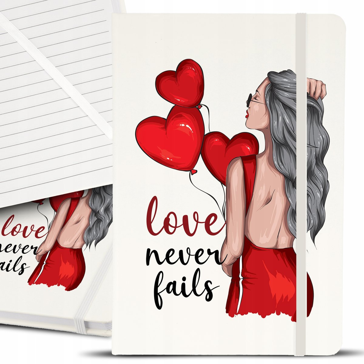 Notes Notatnik Bujo A5 Biały LOVE NEVER FAILS Wz