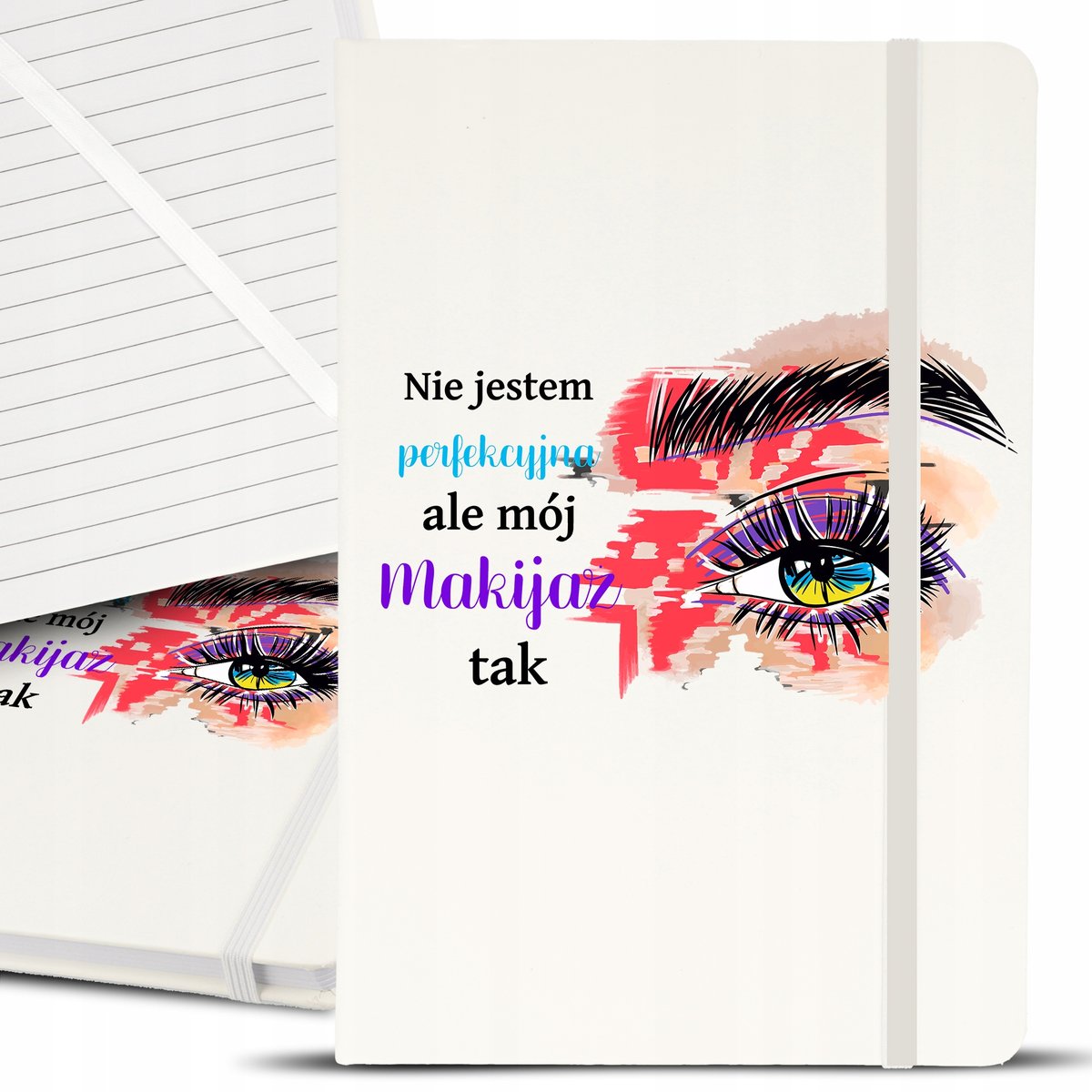 Notes Notatnik A5 Biały MAKIJAŻ PERFEKCYJNY Wzory
