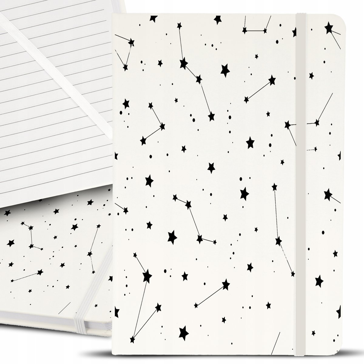 Notes Notatnik A5 Biały GWIAZDOZBIÓR GWIAZDY Wzory