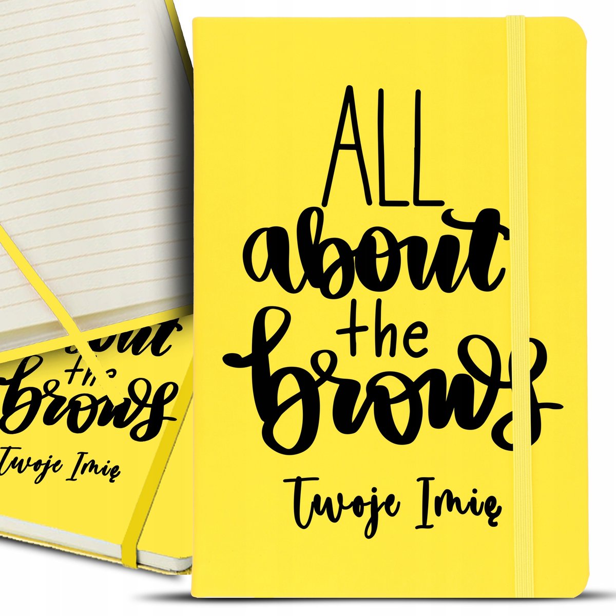 Notes Notatnik A5 Żółty ALL ABOUT BROWS IMIĘ Wz