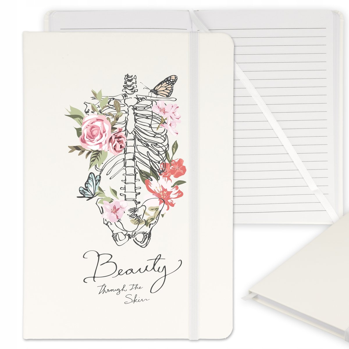 Notes Planer Notatnik W Linie A5 Biały Beauty Wzór