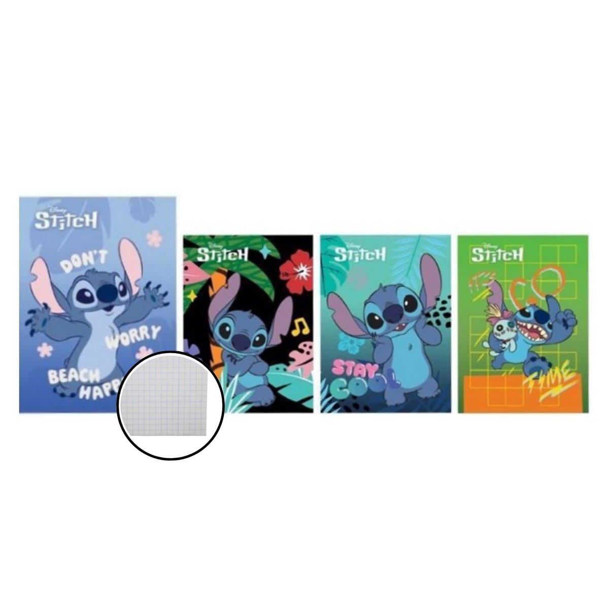 Zeszyt A4/ 32 Kartki Krata Laminowany w KRATKĘ Stitch Różne Wzory Okładki