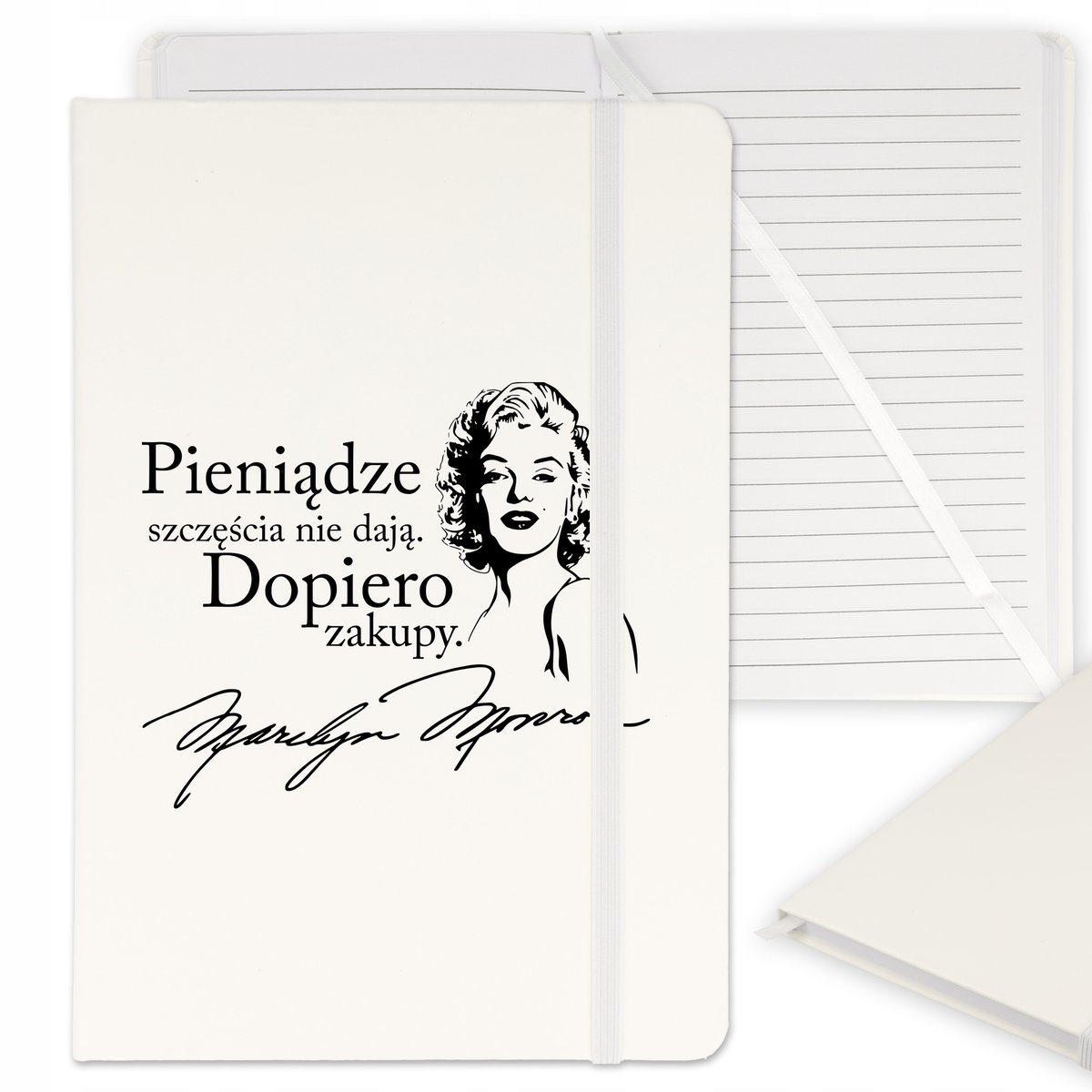 Notes Planer Notatnik Monroe Cytaty A5 Biały Wzór