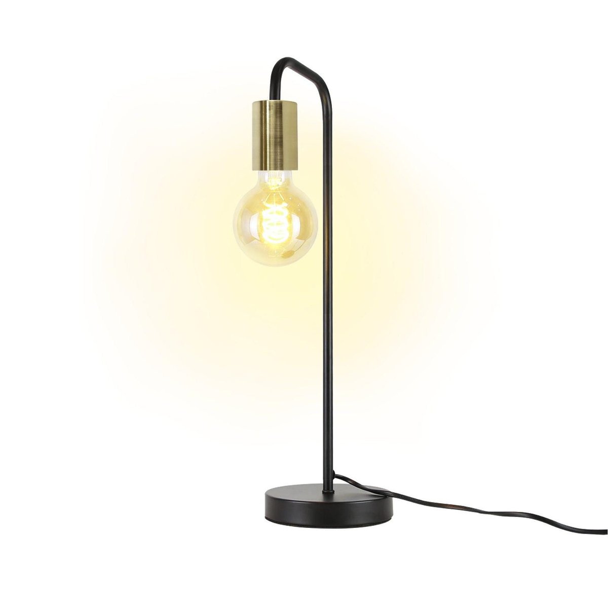 NETTLIFE Vintage lampa stołowa salonowa lampka nocna - czarne złoto industrialna lampa stołowa E27 dziecięca lampka nocna do sypialni