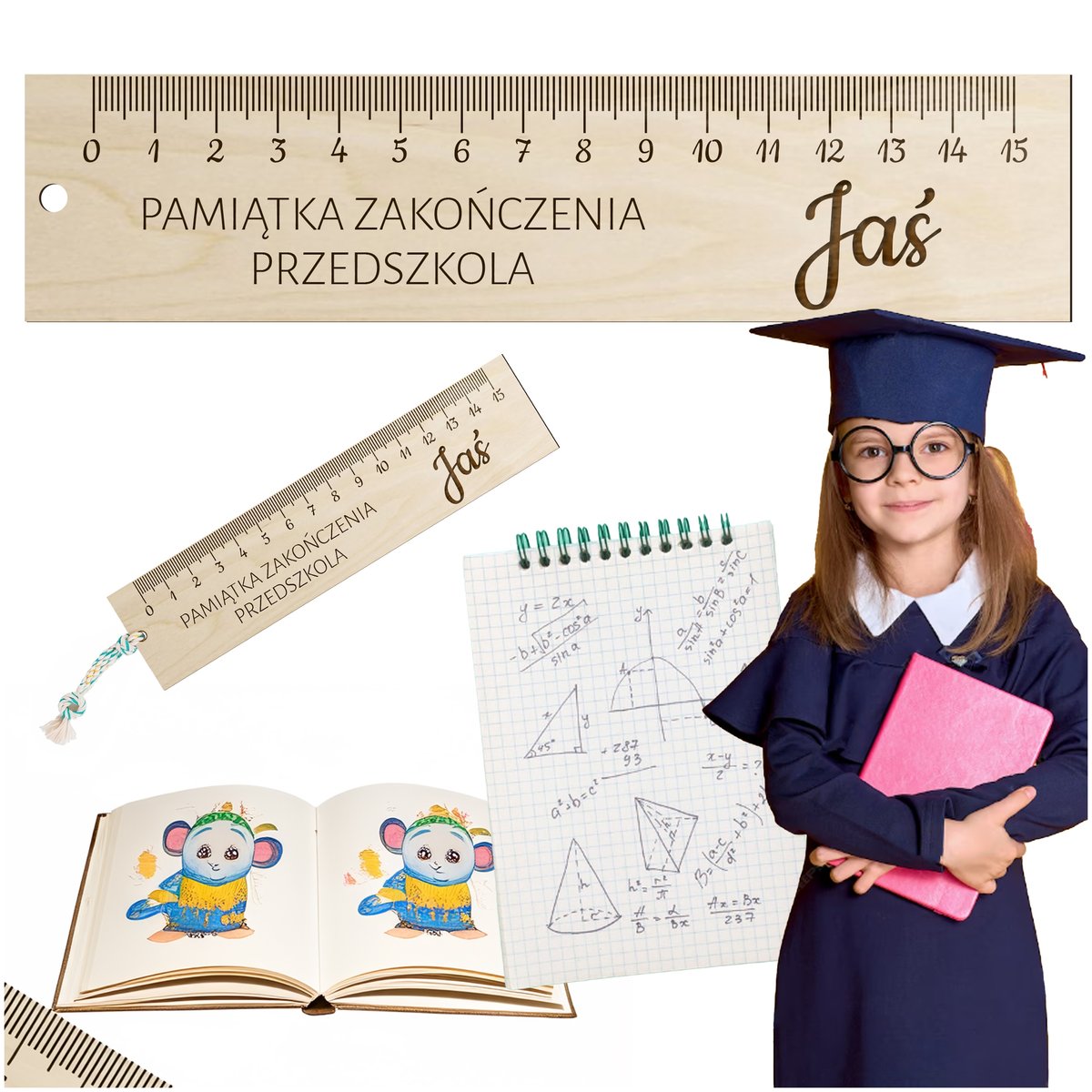 Linijka na zakończenie przedszkola Upominki dla uczniów linijka z IMIENIEM