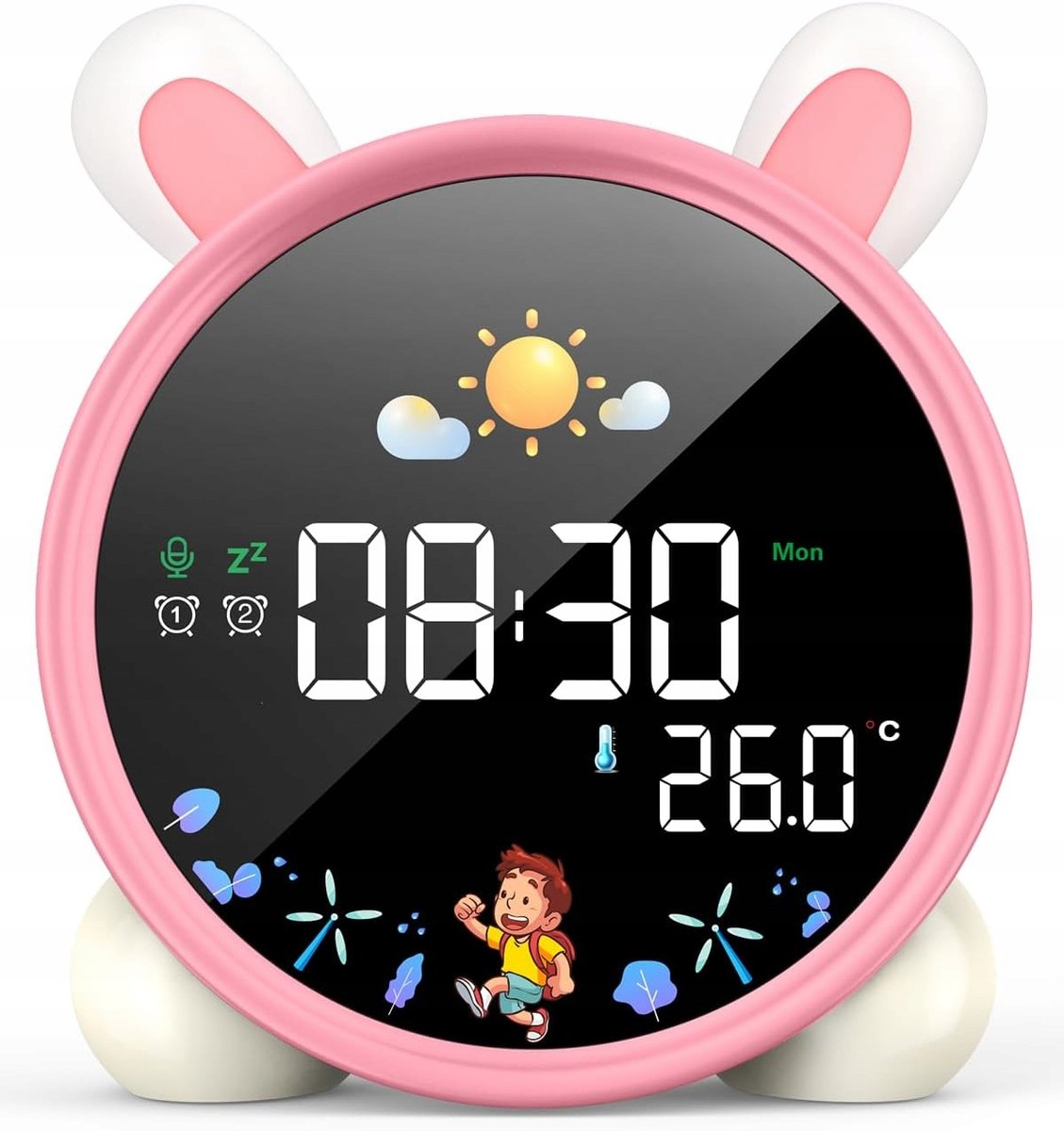 Zegar budzik lampka lampa nocna dla dzieci dziecka timer akumulator Królik