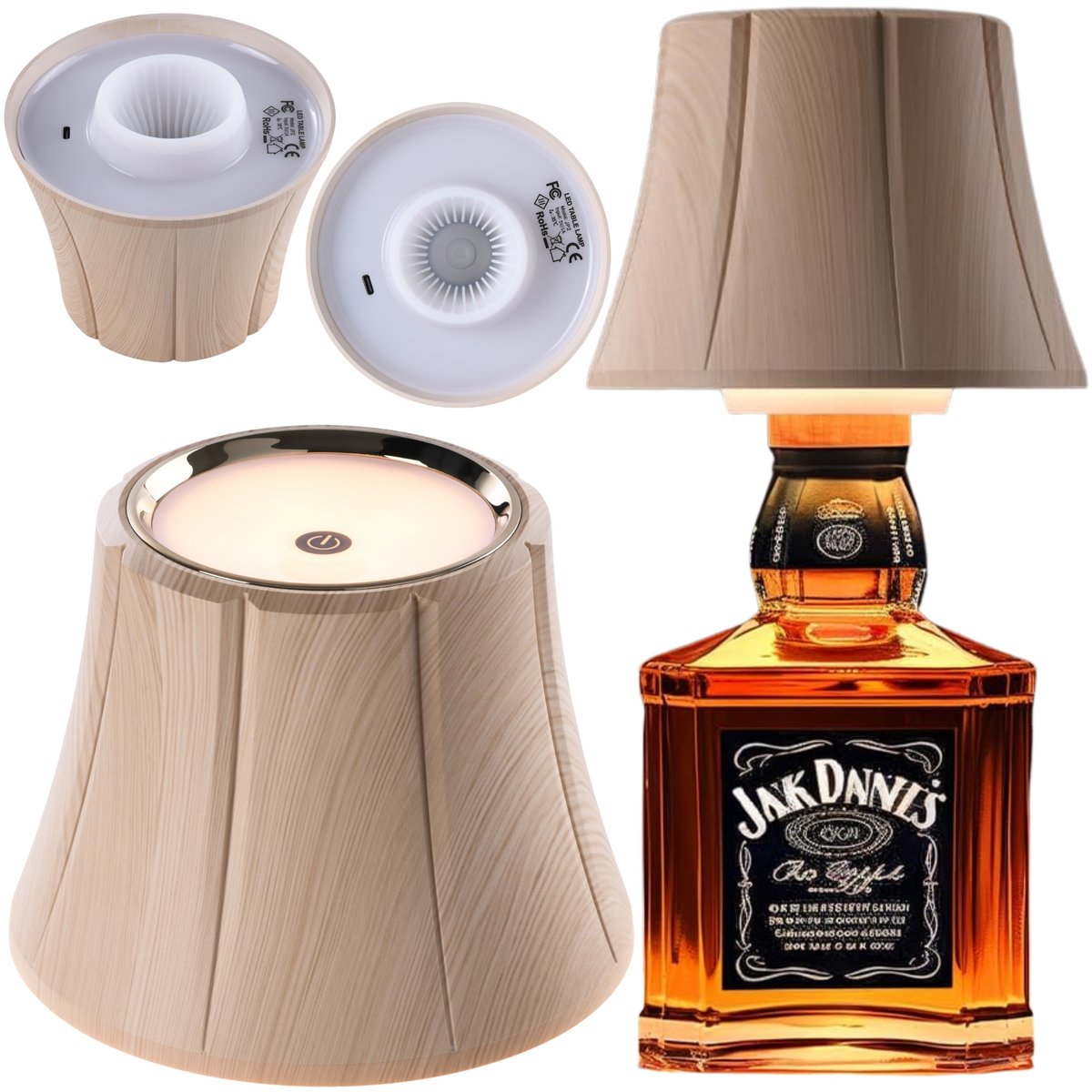 Lampka nocna lampa LED stołowa biurkowa na butelkę 26-30 mm DIY