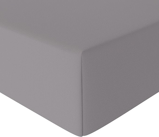 Amazon Basics Prześcieradło z gumką z mikrofibry ciemnoszare 180 x 200 x 30 cm