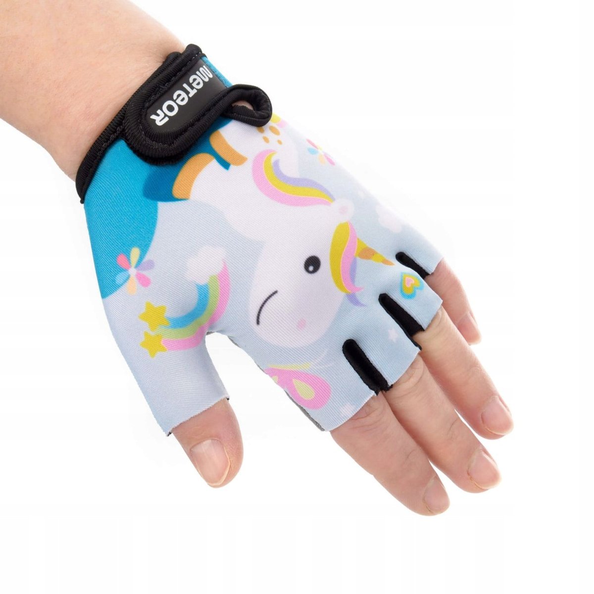 Rękawiczki rowerowe dla dzieci Meteor Pony błękitne 17398-17399-17400 XS