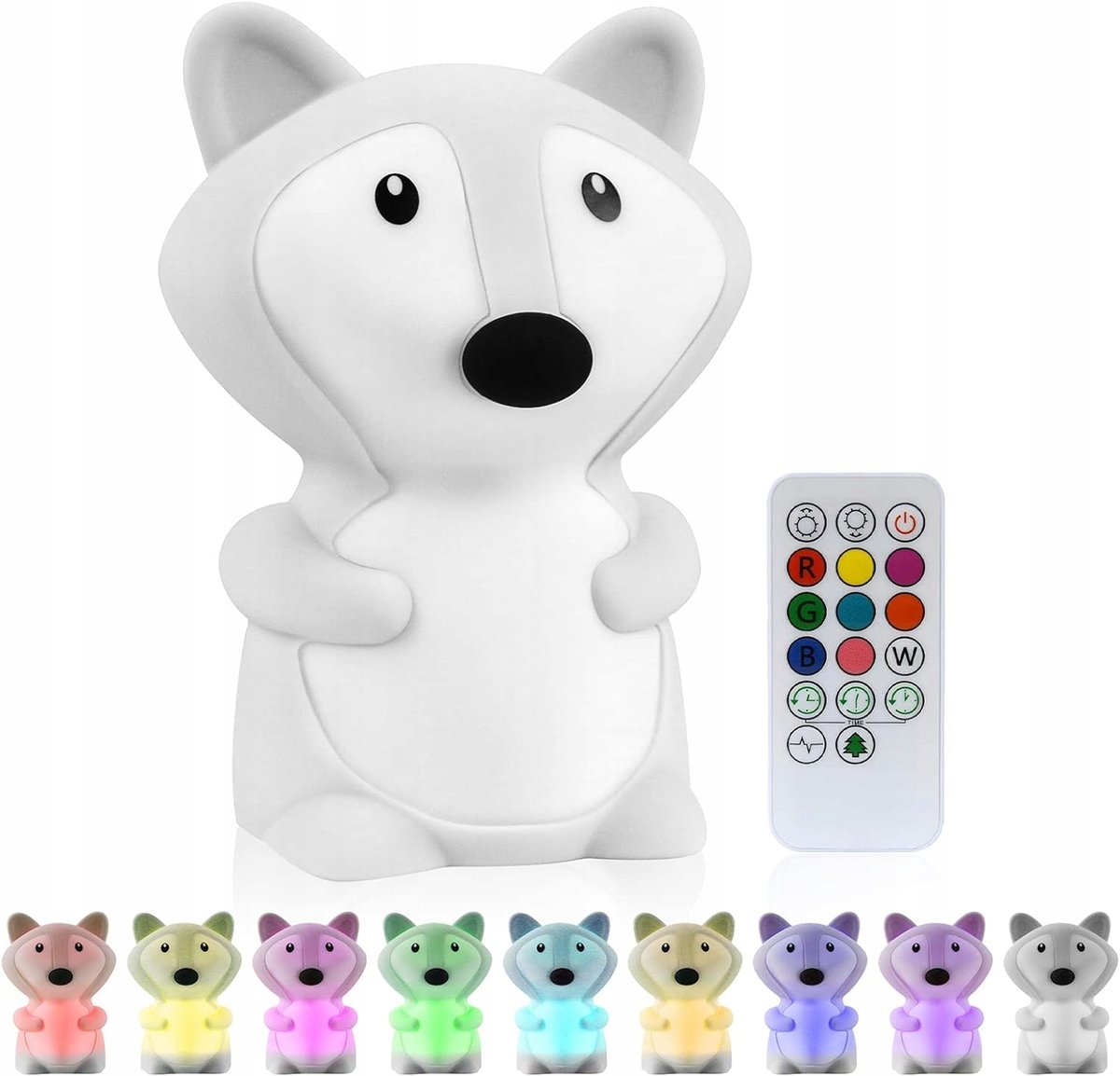 LAMPKA BIURKOWA LED RGB DLA DZIECI WILK WILCZEK NOCNA LAMPKA 9 KOLORÓW USB