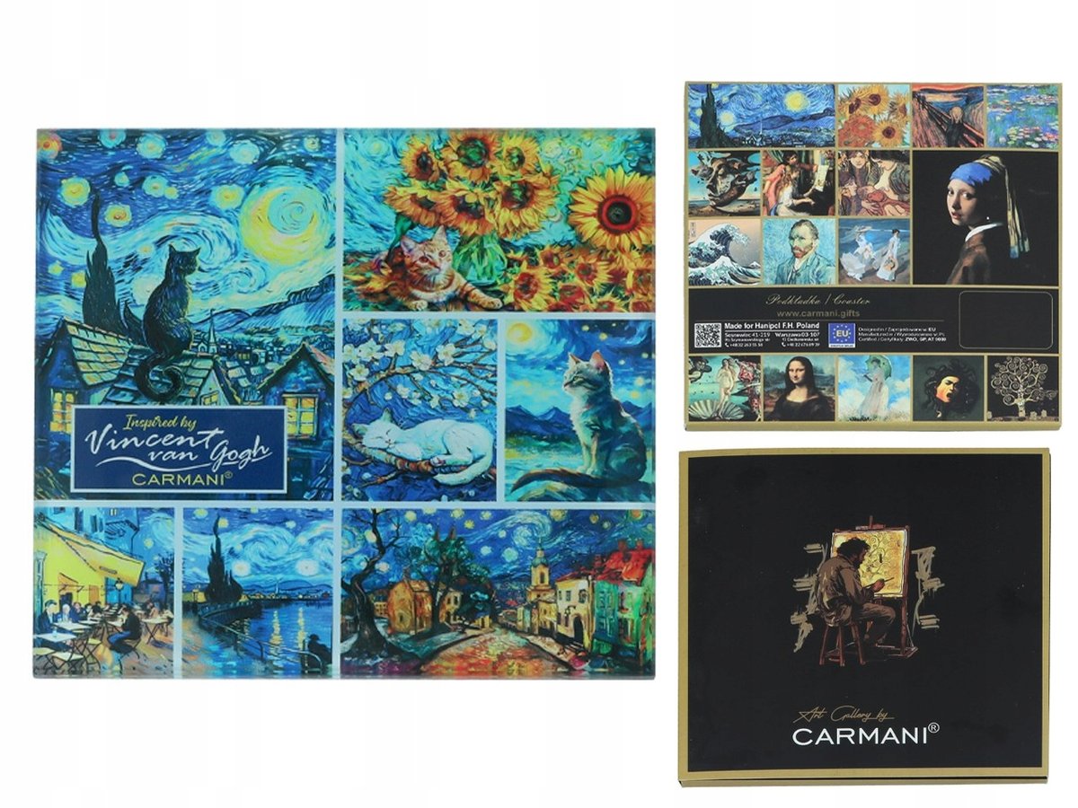Podkładka szklana - V. van Gogh, kolaż (CARMANI)