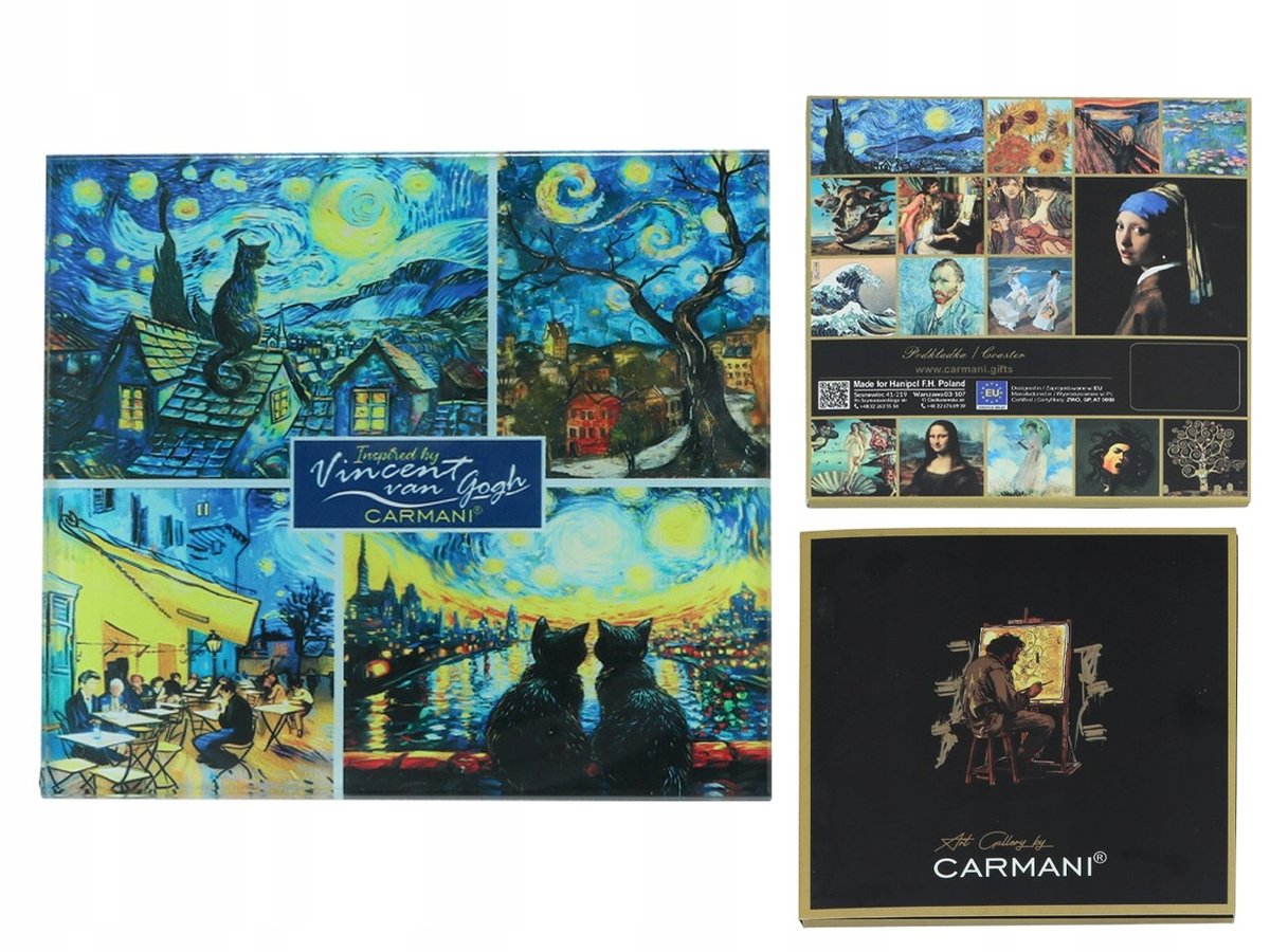 Podkładka szklana - V. van Gogh, kolaż (CARMANI)