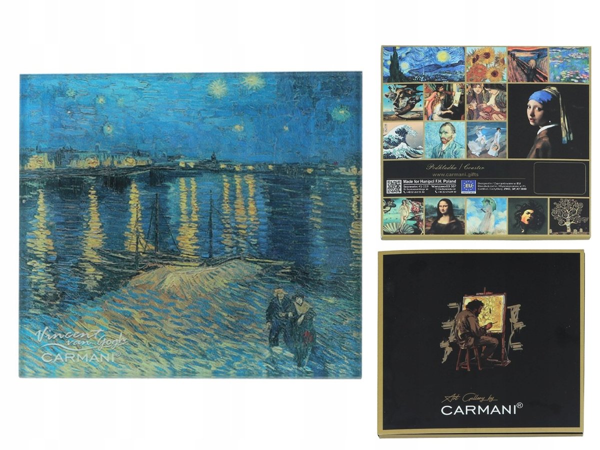 Podkładka szklana - V. van Gogh, Gwiaździsta Noc nad Rodanem (CARMANI)