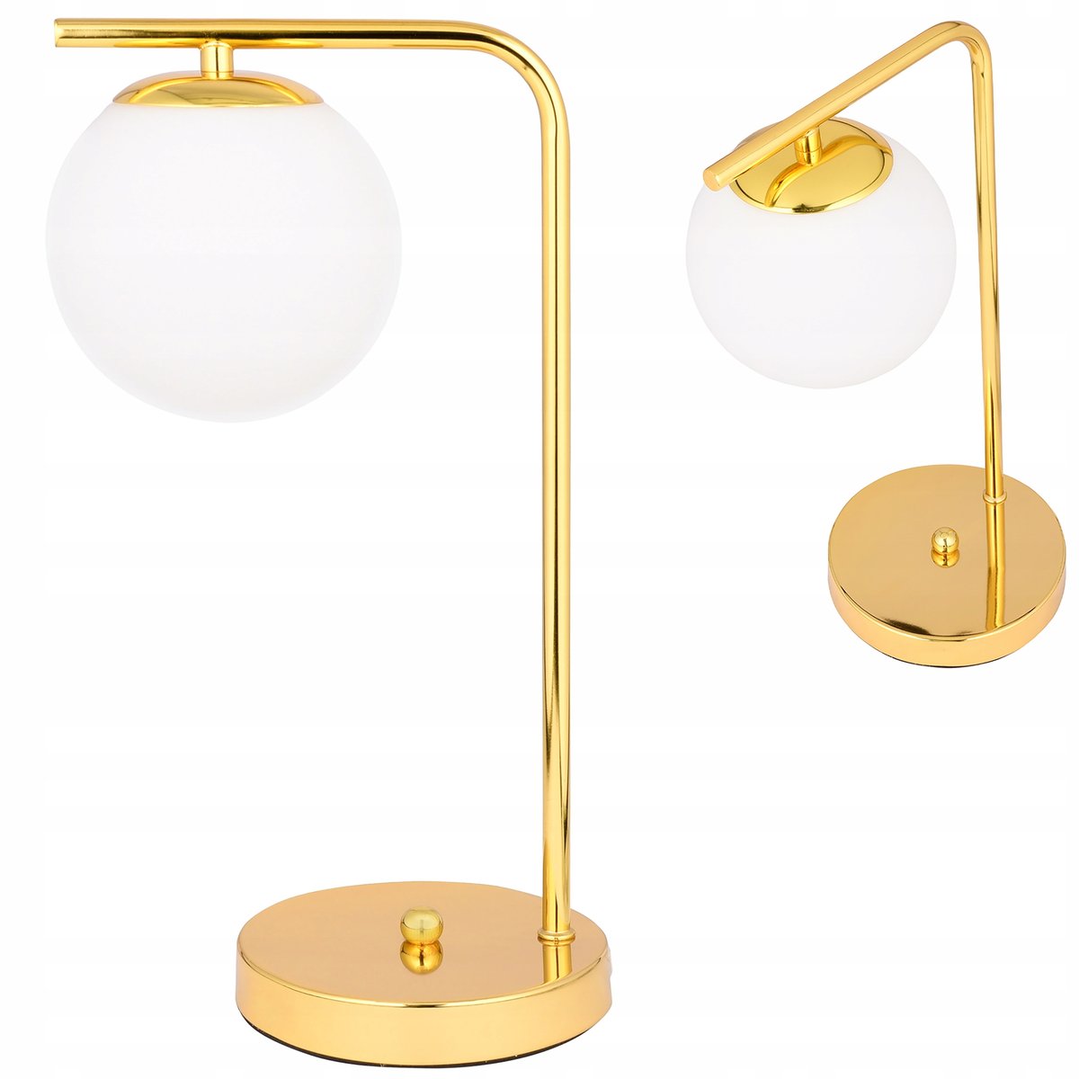 Lampka Biurkowa Stołowa Nocna Nowoczesna LED Loft Złota Biała Kula E27