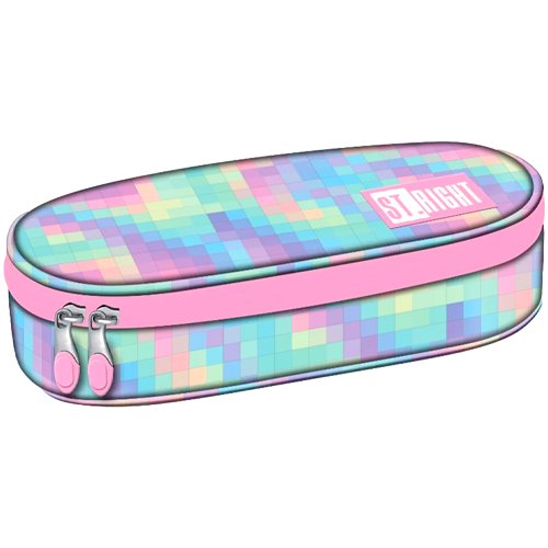 Piórnik Stright Pastel Pixels Usztywniony Z Wewnętrzną Klapką Szkolny
