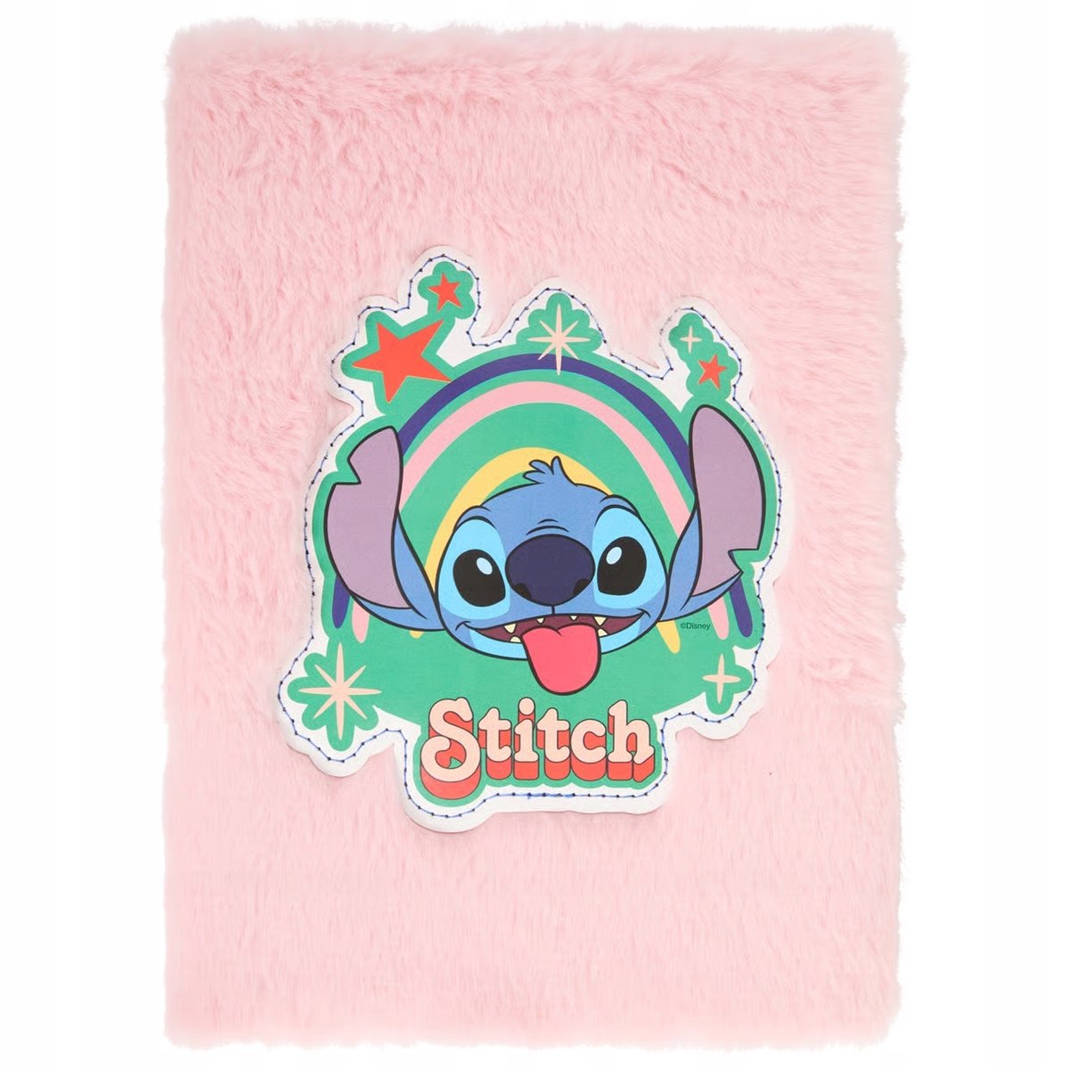Puszysty różowy notatnik A5 z motywem STITCH