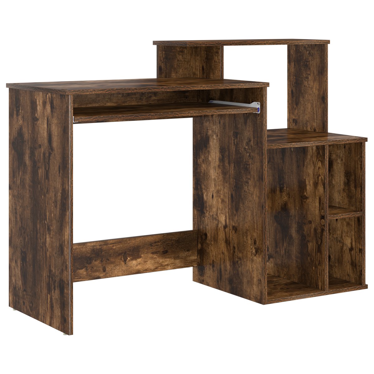 vidaXL Biurko z przechowywaniem Dąb dymny 120.5x44x88.5 cm Materiał drewnopochodny
