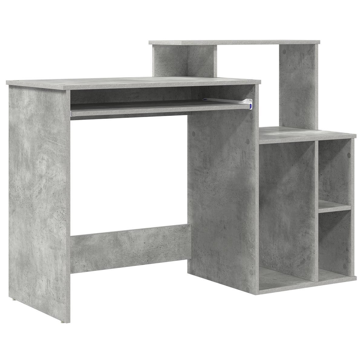 vidaXL Biurko z przechowywaniem Szare betonowe 120.5x44x88.5 cm Materiał drewnopochodny