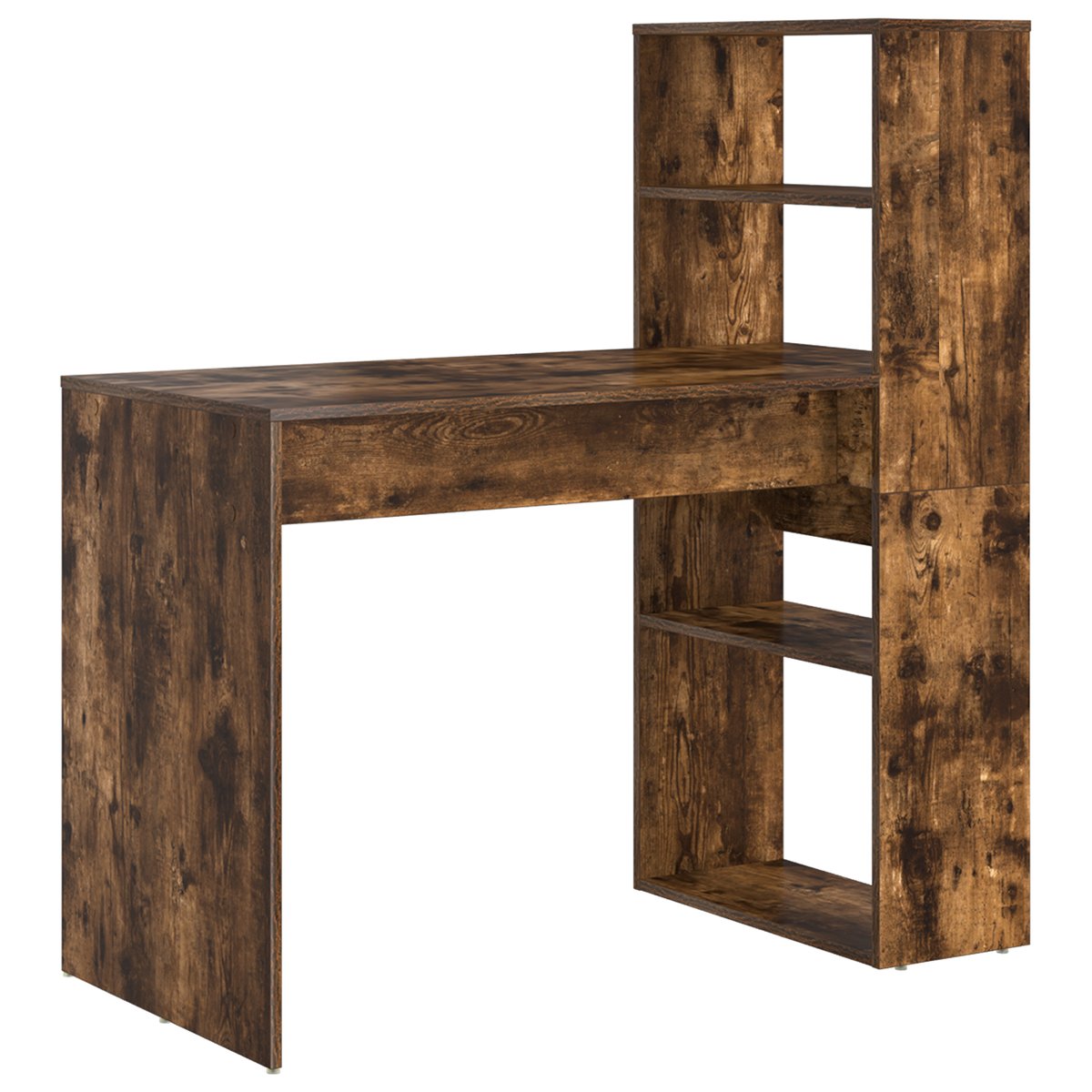 vidaXL Biurko z przechowalnią Wędzone Dębowe 113x54x120 cm Materiał drewnopochodny