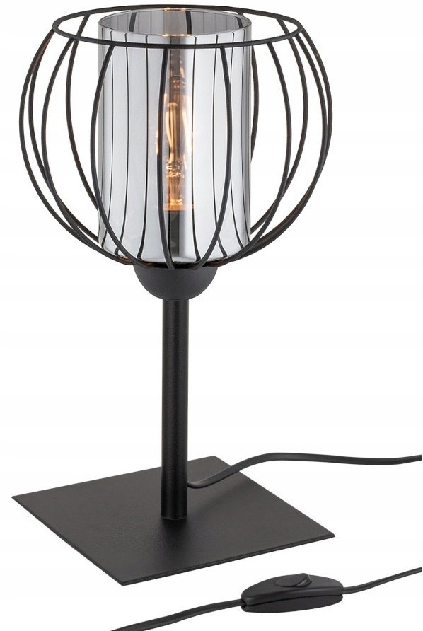 Lampka Biurkowa Nocna Stołowa Szklany Klosz Loft Led