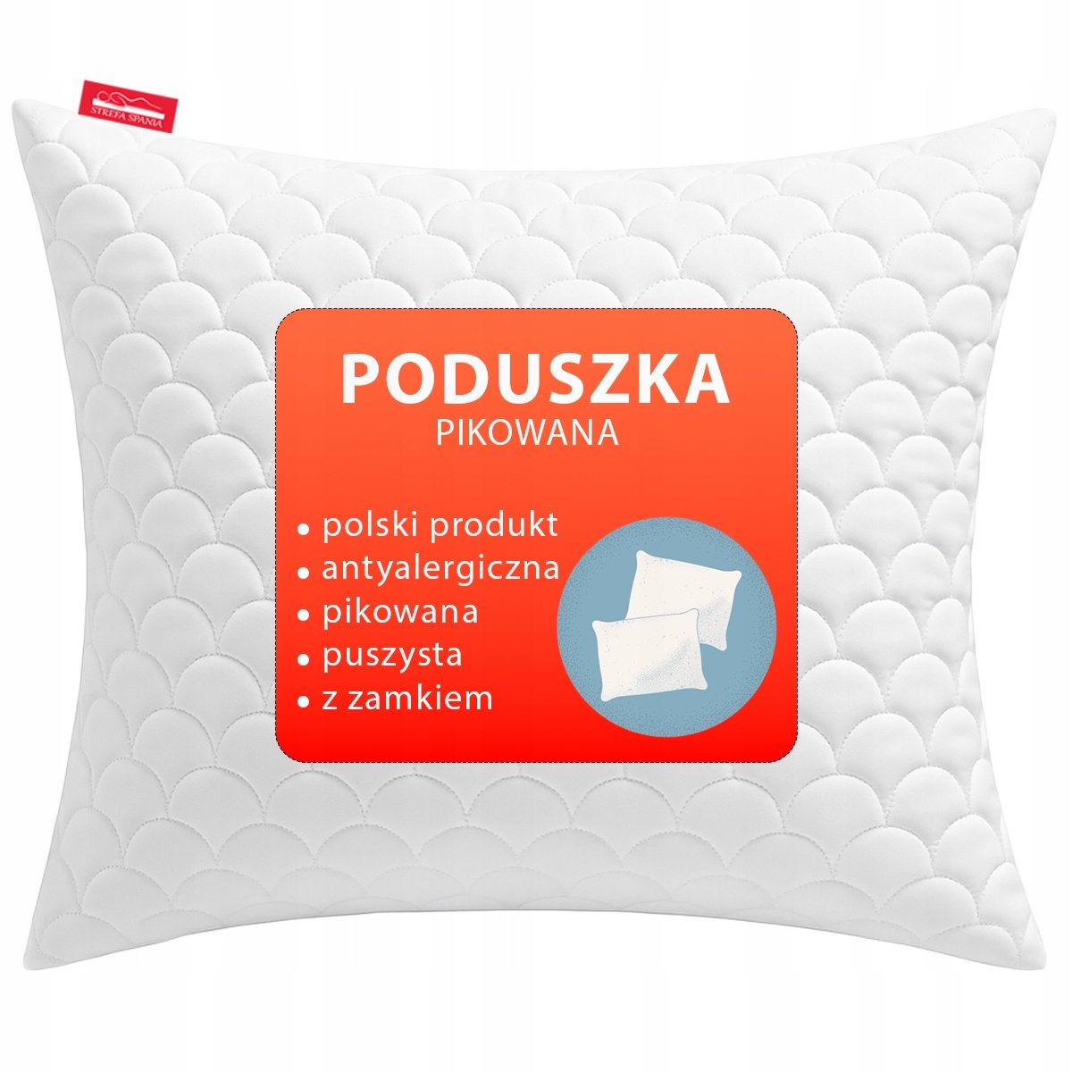 PODUSZKA 50x70 CM ANTIALLERGIC STREFA SPANIA POLSKA REGULACJA WYSOKOŚCI