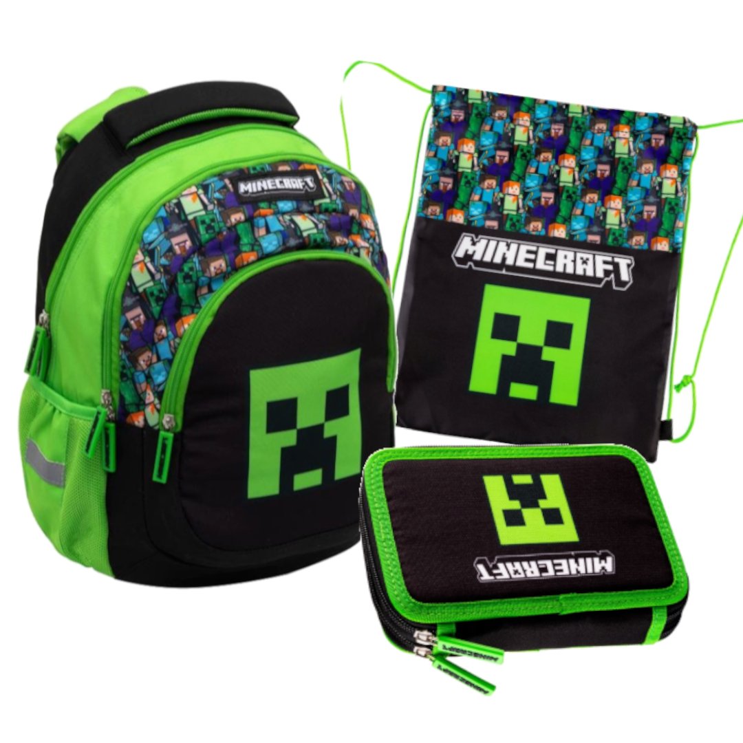 Zestaw Szkolny 3-Elementów Dla Chłopca Minecraft Steve Creeper Astra