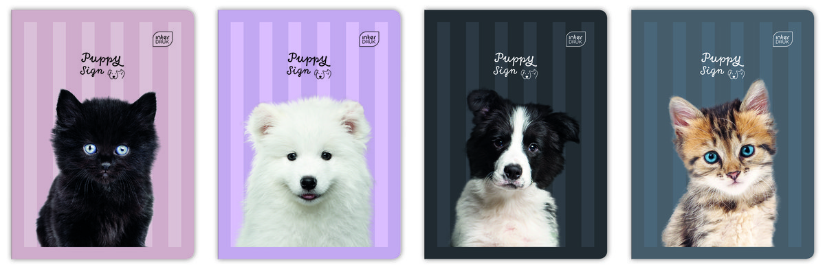Zeszyt A5 32 karki w kolorowe 3 linię, Puppy Sign, Interdruk