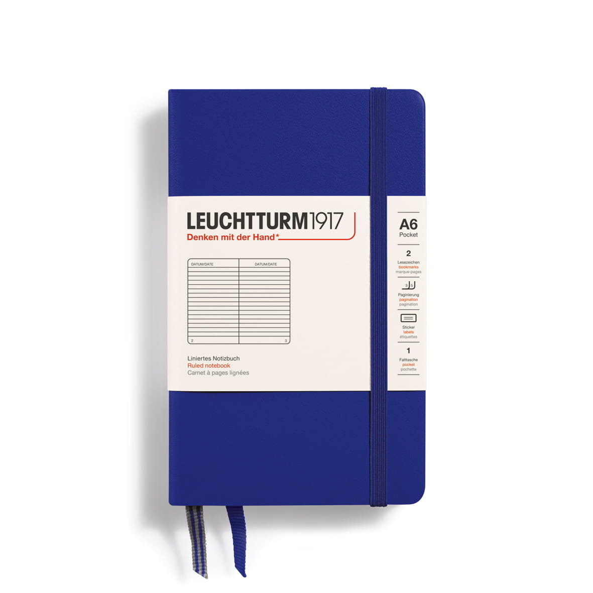 Notatnik Leuchtturm1917 Pocket A6, twarda oprawa, linie, Ink