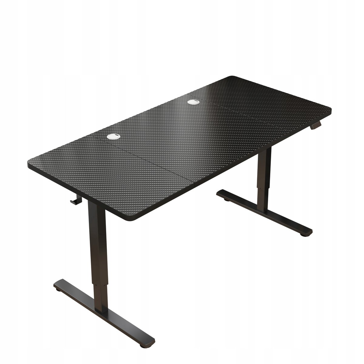 Czarne Elektryczne Biurko 120 cm Regulowane 72-118 cm