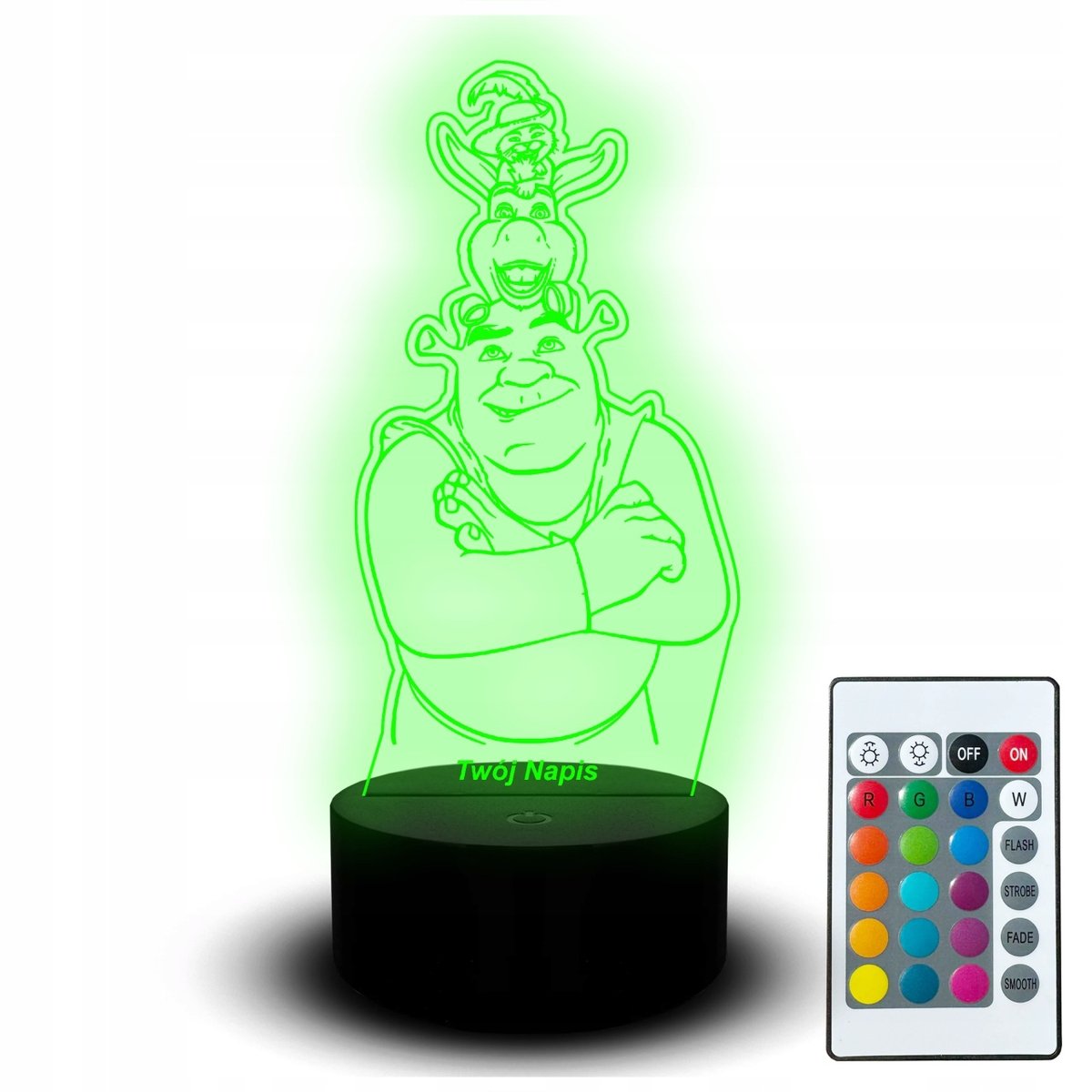 Nocna Statuetka Led Lampka Dla Dziecka Shrek Panda Bajka Osioł Kot w Buta