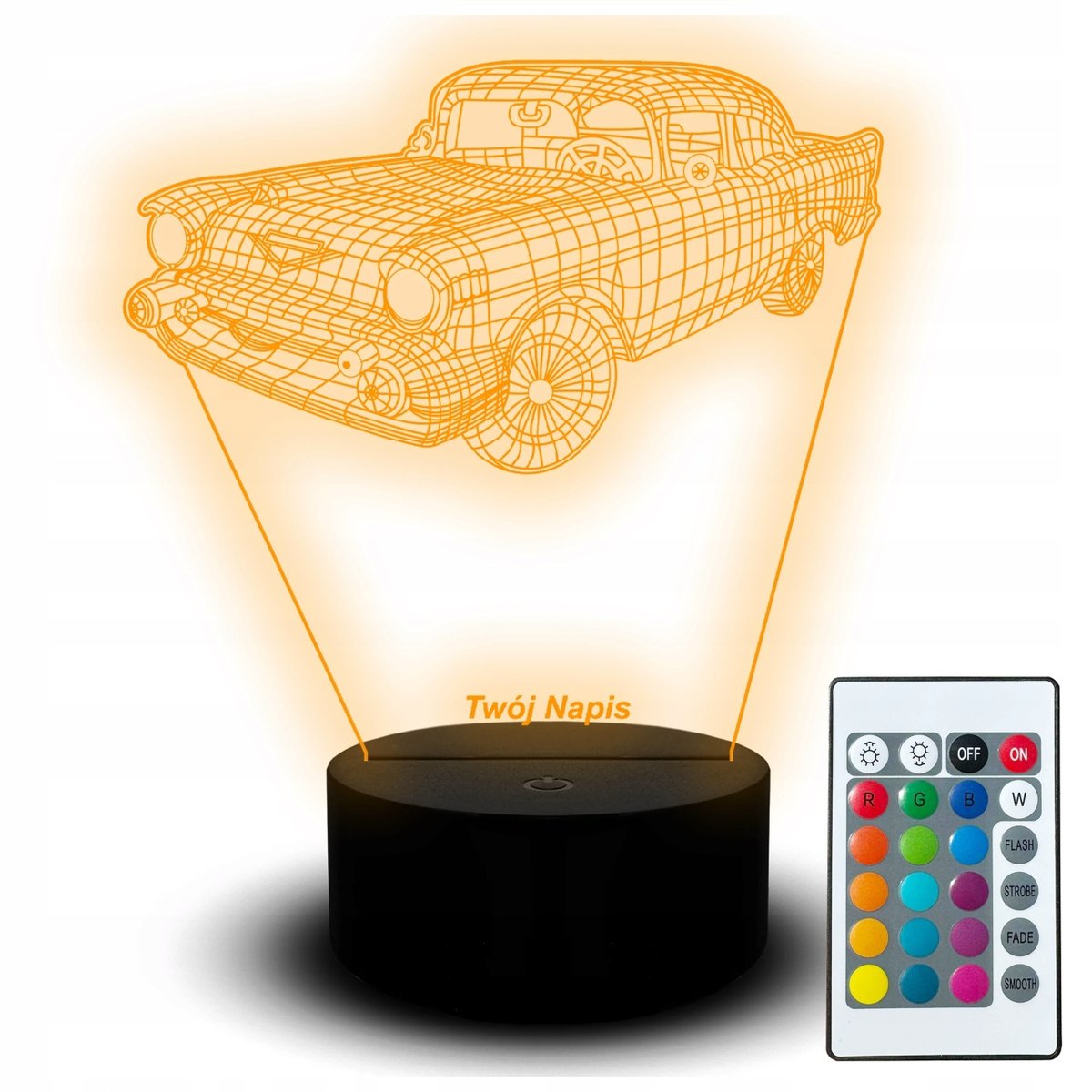 Nocna Lampka Led na Usb Biurkowa Auto Klasyczny Zabytkowy Samochód Klasyk