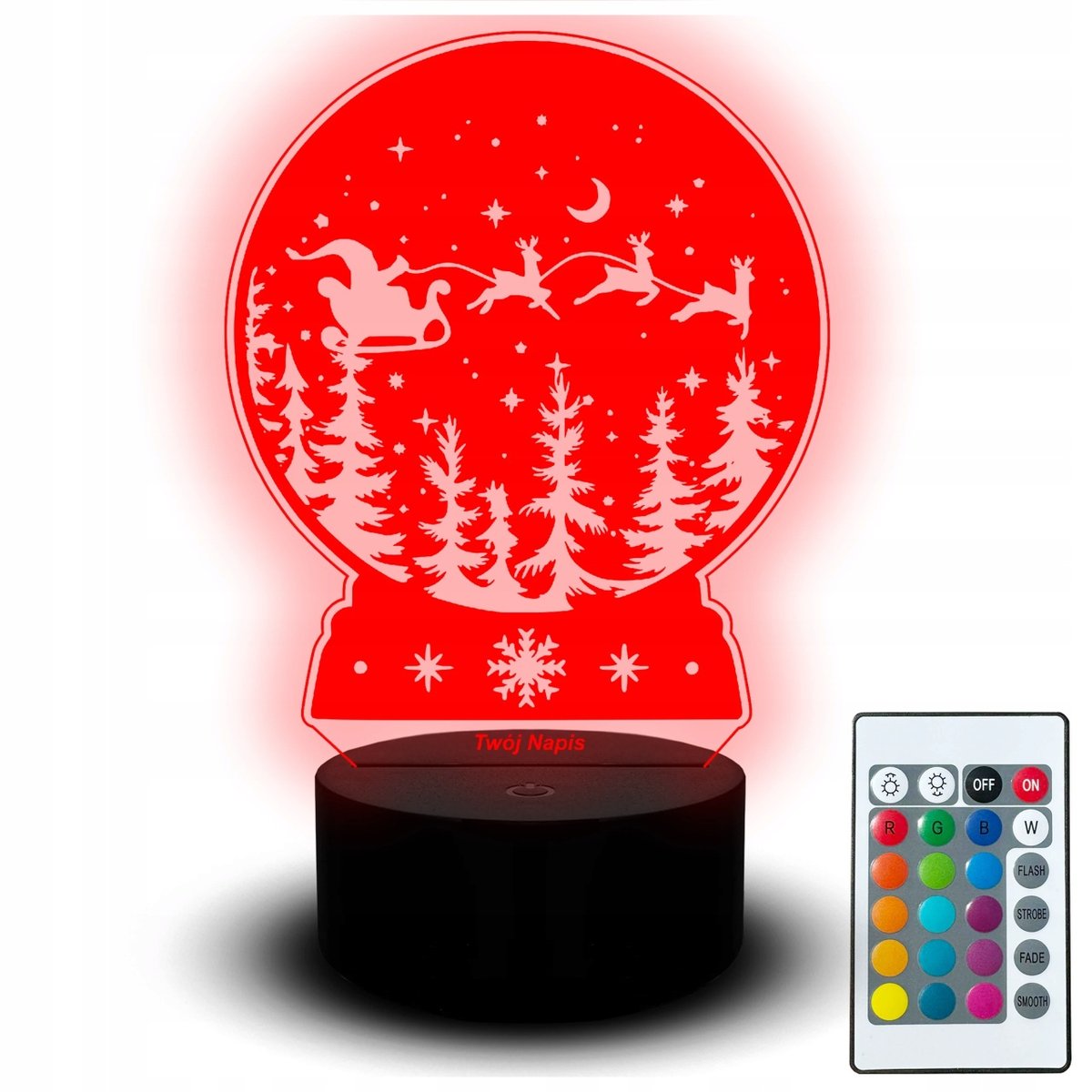 Świąteczna Lampka Led Dekoracja Święta Prezent Kula Śnieżna Mikołaj
