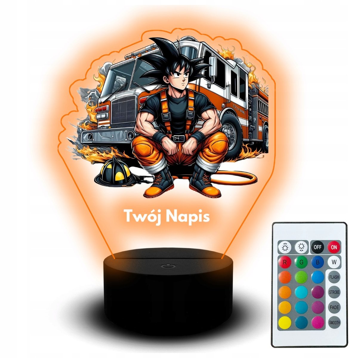 Lampka Nocna Biurkowa Statuetka Prezent Na Dzień Dla Dziecka Strażak Naruto