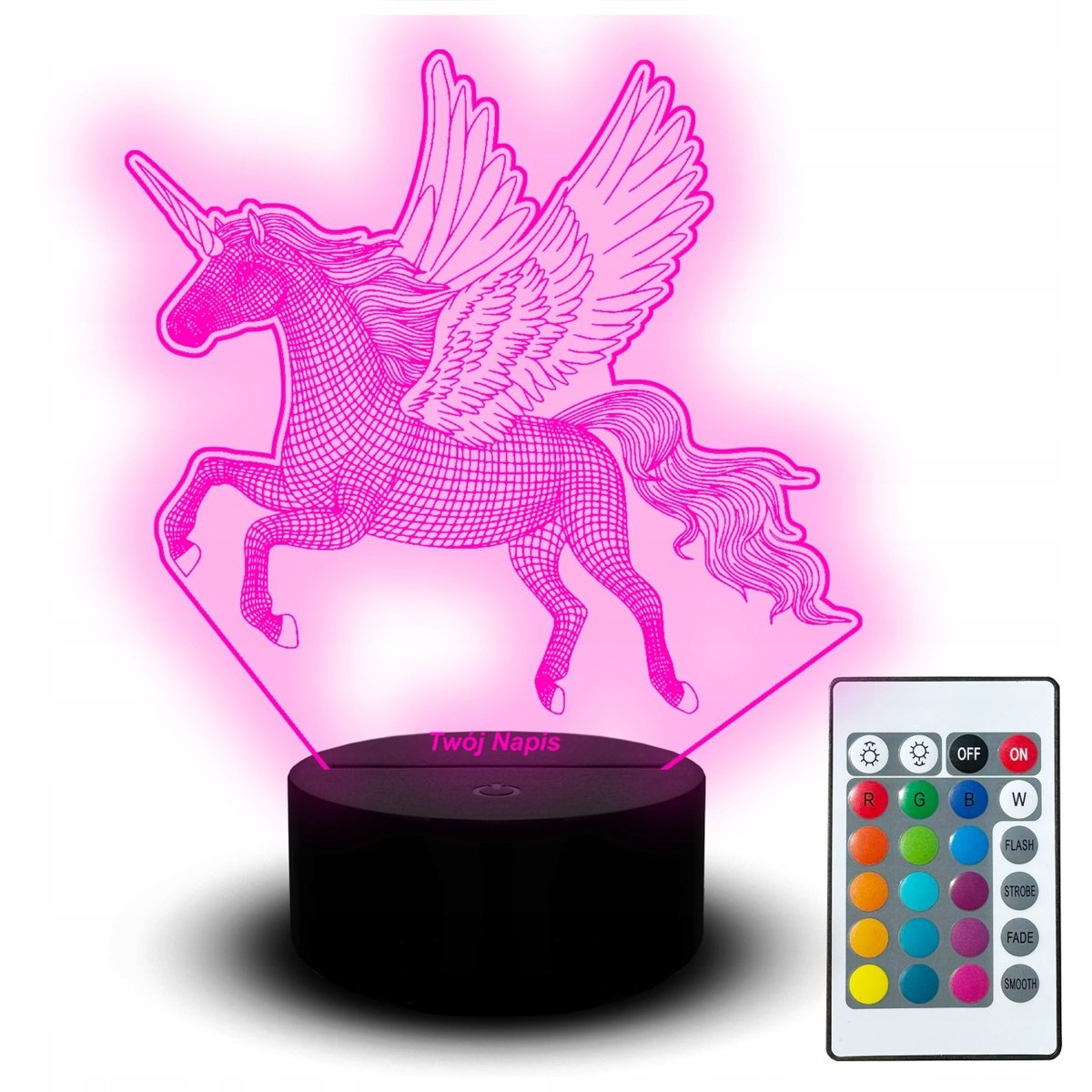 Unicorn Lampka Nocna Led Pilot dla Dzieci na Usb Jednorożec Magiczny Zesta