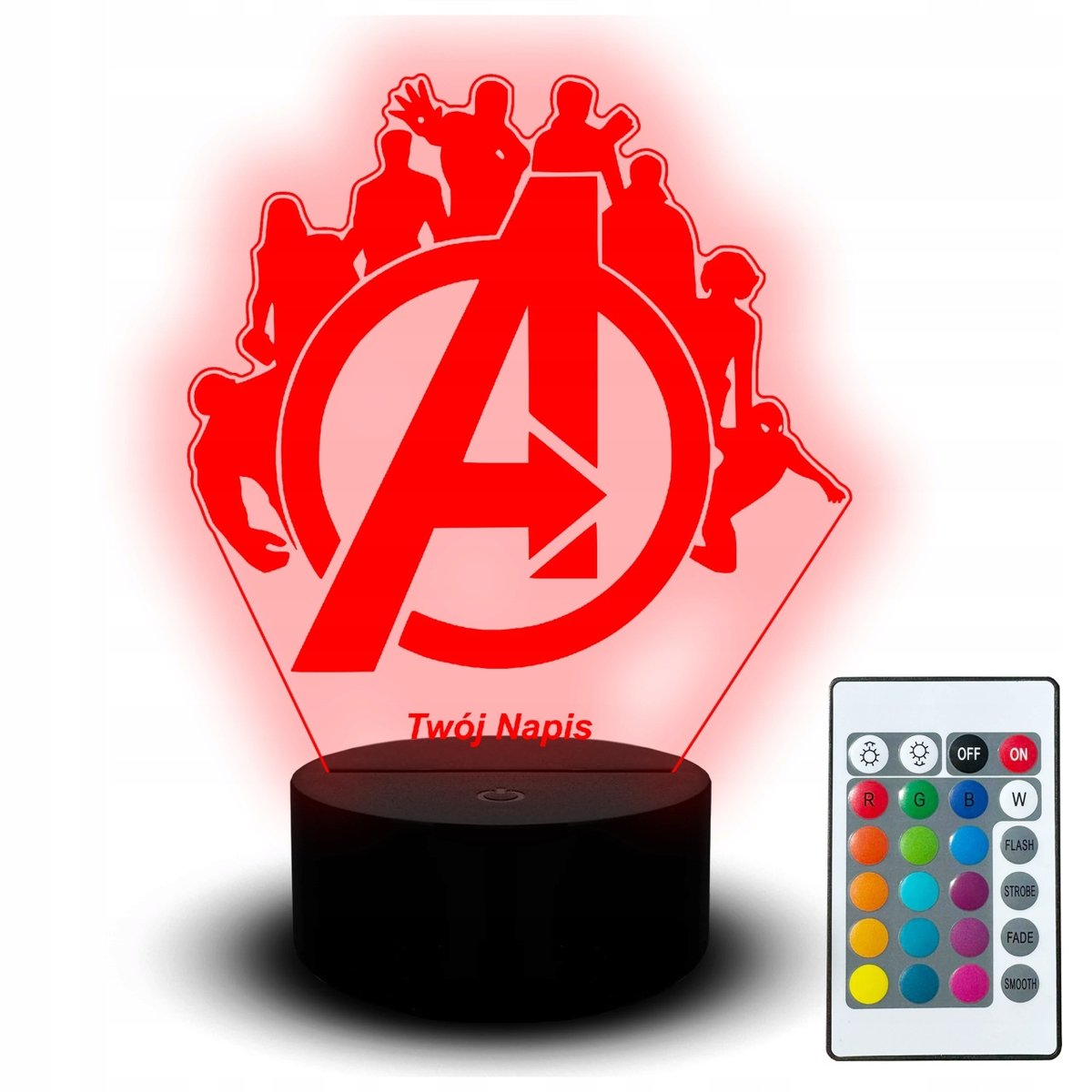 Lampka Led Biurkowa Figurka Fana Marvel Avengers Logo dla Dziecka Uniwersum